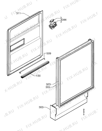 Взрыв-схема посудомоечной машины Zanker GW3752W - Схема узла Door 003